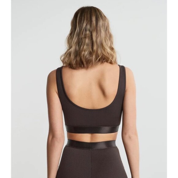 GINA TRICOT Connie Ribbed Athletic Tank in Brown, Size Small - Picture 2 of 9